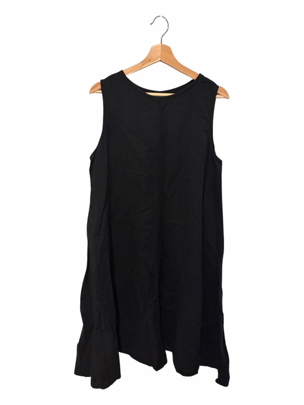 Embellish Midi Dress Black Size Large Lagenlook Cotton Linen Oversized Euro